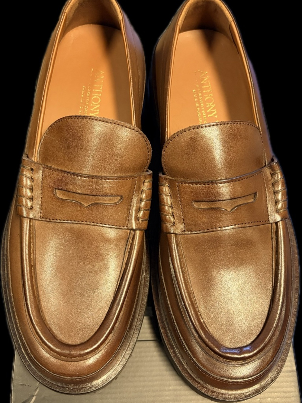 Anthony Veer PORTUGUESE PENNY LOAFER WITH VIBRAM OUS// SUNLIT OAK TAN Blake